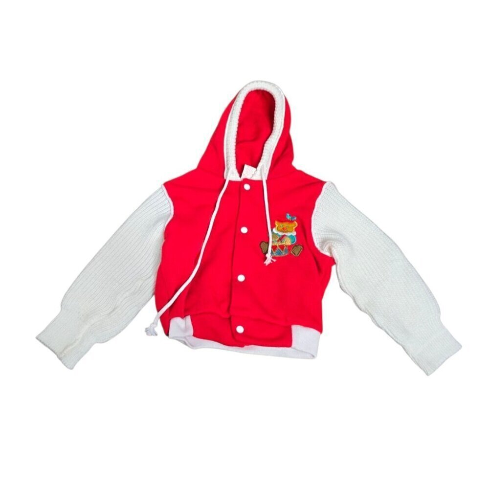 ❤️Vintage 90s Merry Gifts of Christmas Teddy Bear Hooded Jacket 24 M